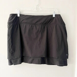 Athleta Black Laser Run Skort Running Tennis Golf Stretch Activewear Size XLarge